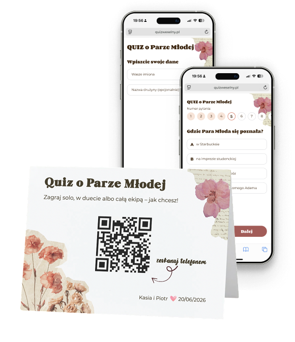 Wzór quizu weselnego - Dry beige