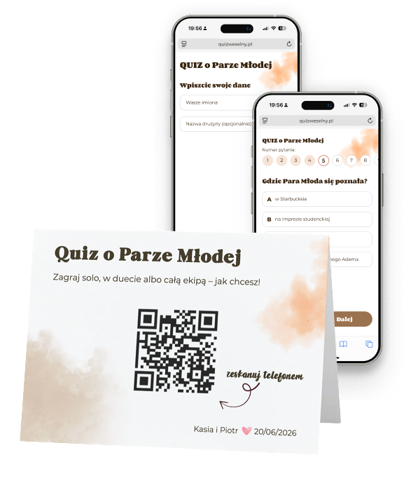 Wzór quizu weselnego - Orange splash